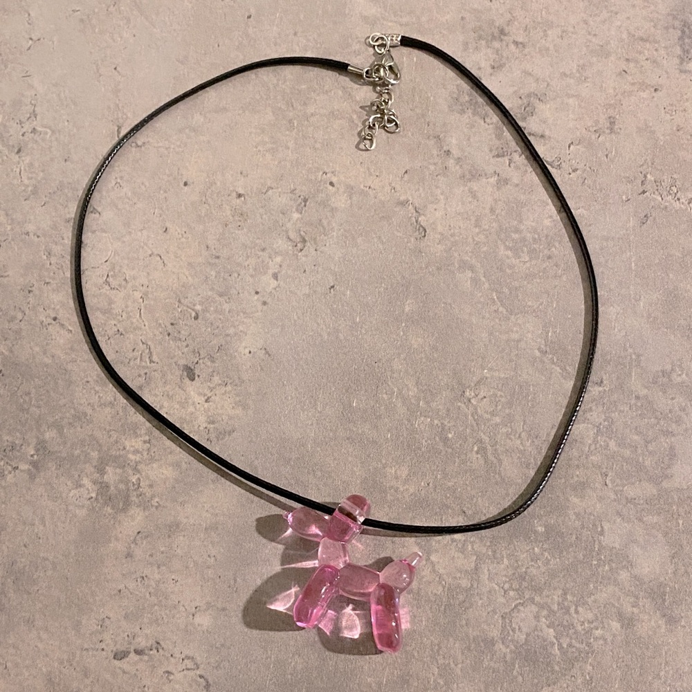 Purple Balloon Dog Necklace